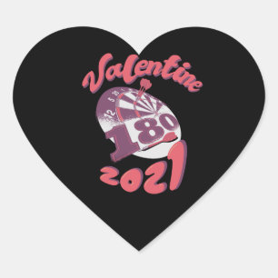 Darts is mijn Valentijn 2021 Hart Sticker