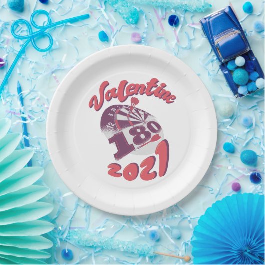 Darts is mijn Valentijn 2021 Papieren Bordje (Feest)