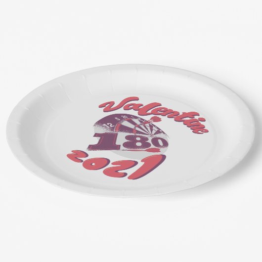 Darts is mijn Valentijn 2021 Papieren Bordje (Gekanteld)