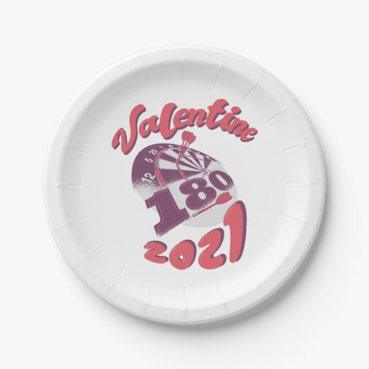 Darts is mijn Valentijn 2021 Papieren Bordje (Voorkant)
