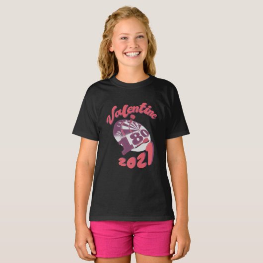 Darts is mijn Valentijn 2021 T-shirt (Voorkant volledig)