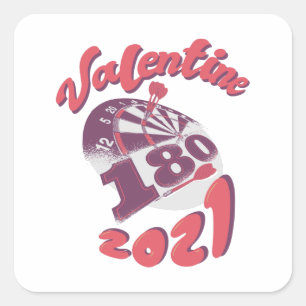 Darts is mijn Valentijn 2021 Vierkante Sticker