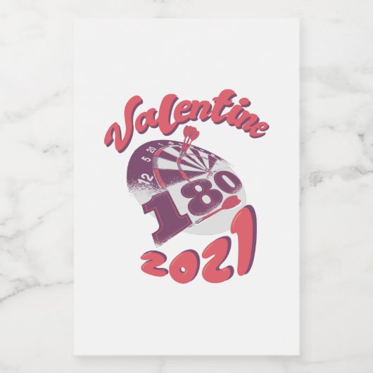 Darts is mijn Valentijn 2021 Voedselcontainer Etiket (Enkel label)