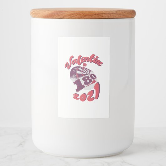 Darts is mijn Valentijn 2021 Voedselcontainer Etiket (Voorkant)