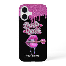 Darts Koningin Glitter Roze Drip Phonehoesje
