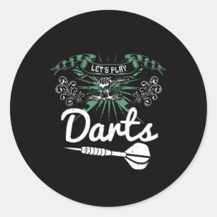 Darts - Laten we spelen Ronde Sticker