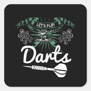 Darts - Laten we spelen Vierkante Sticker