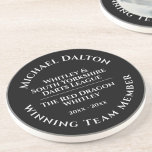 Darts League Trophy Sandstone Onderzetter<br><div class="desc">Een zandsteen-onderzetter-achtige trofee om een Darts League wedstrijd te herdenken. Personaliseer om naam,  Club,  Mededinging,  en datum te omvatten. Unieke herinnering aan een bijzondere prestatie.</div>
