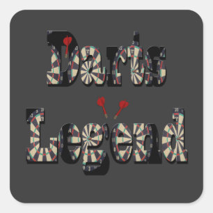 Darts legende is het woord, vierkante sticker