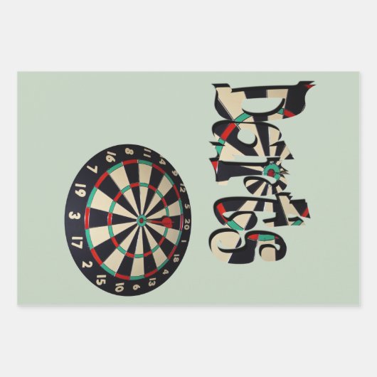 Darts Logo en dartboard, Inpakpapier Vel (Voorkant)