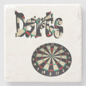 Darts Logo en dartboard, Stenen Onderzetter (Voorkant)