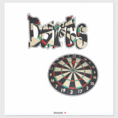 Darts Logo en dartboard, Sticker (Vel)