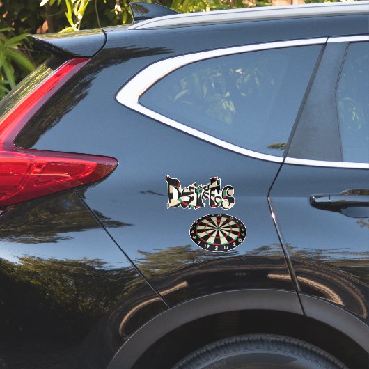 Darts Logo en dartboard, Sticker (Auto Zijkant)
