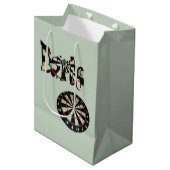 Darts Logo En Dartbord, Medium Cadeauzakje (Voorkant Gekanteld)