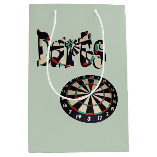 Darts Logo En Dartbord, Medium Cadeauzakje (Voorkant)