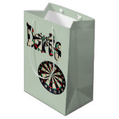 Darts Logo En Dartbord, Medium Cadeauzakje (Achterkant Gekanteld)