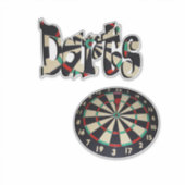 Darts Logo En Dartbord,  Sticker (Voorkant)