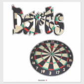Darts Logo En Dartbord, Sticker (Vel)