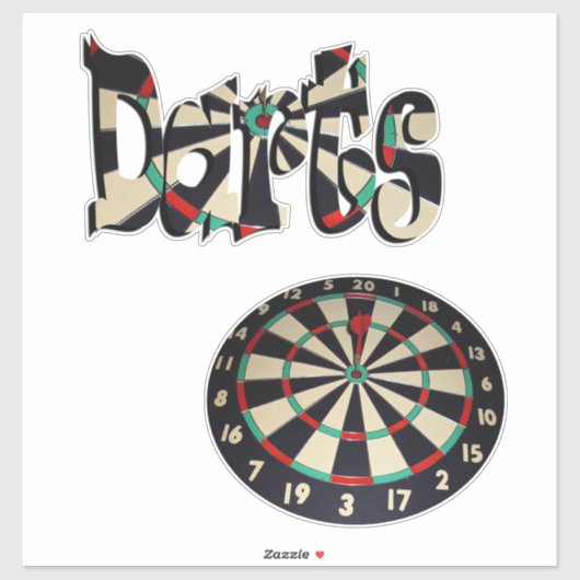 Darts Logo En Dartbord, Sticker (Vel)