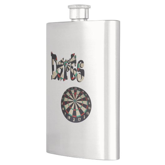 Darts Logo en kunstbord, heupkolf Flacon (Links)