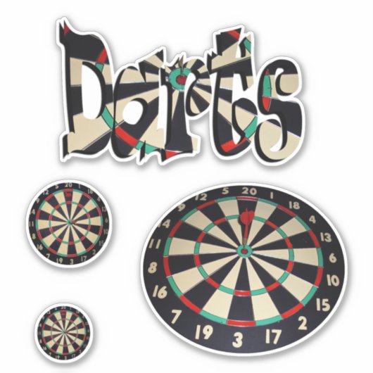 Darts-Logo en kunstborden, Sticker (Voorkant)
