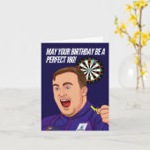 Darts- Luke The Nuke -Verjaardagskaart Kaart (Gele Bloem)