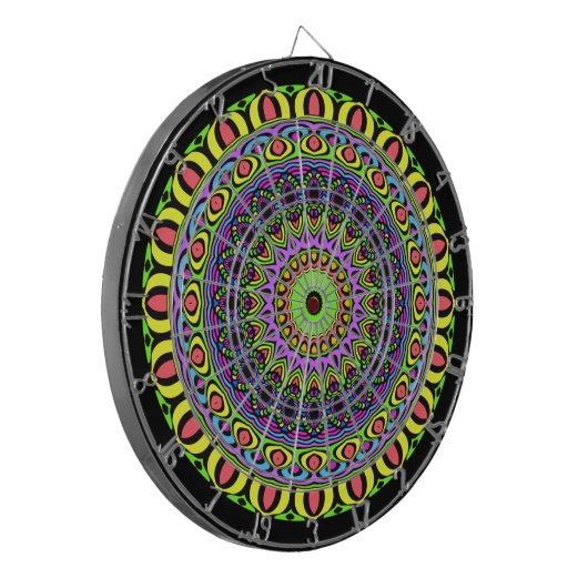 DARTs Mandala - neon 1 Dartbord (Voorkant Links)