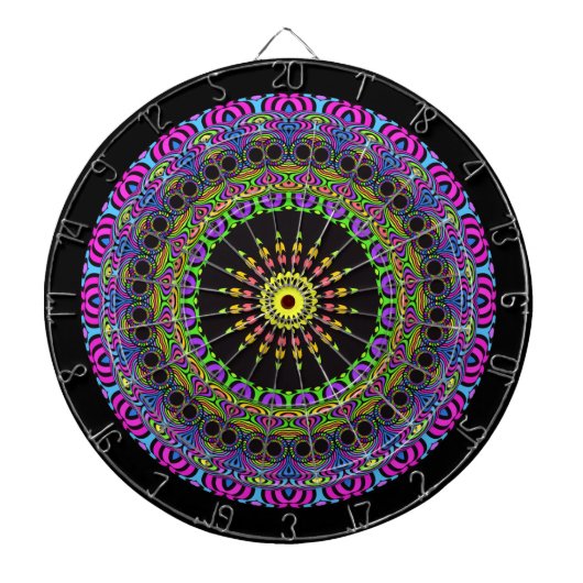 Darts Mandala - neon 2 Dartbord (Voorkant)
