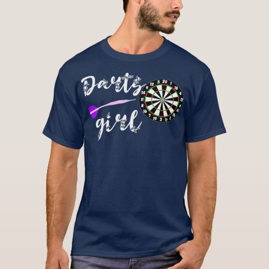 Darts Meisje Dart Speler Pijl Spel Bullseye Board T-shirt (Voorkant)