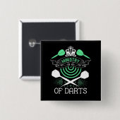 Darts - Ministerie Van Darts Vierkante Button 5,1 Cm (Voorkant /achterkant)