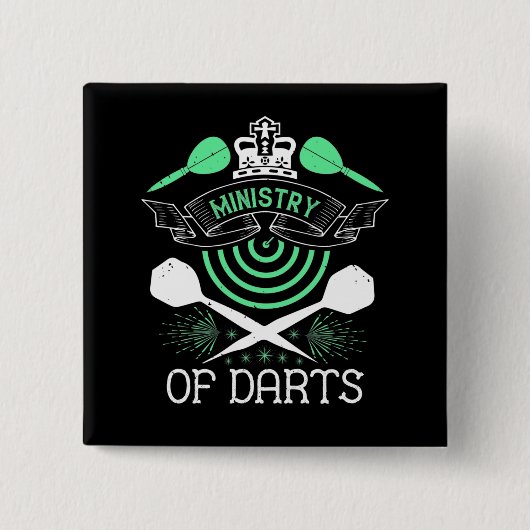 Darts - Ministerie Van Darts Vierkante Button 5,1 Cm (Voorkant)