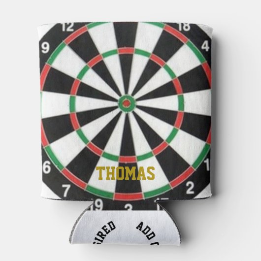 Darts naam en nummer gepersonaliseerde Koelbox Blikjeskoeler (Achterkant)