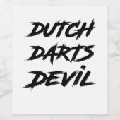 Darts - Nederlandse Dart Duivel Wijn Etiket (Enkel label)