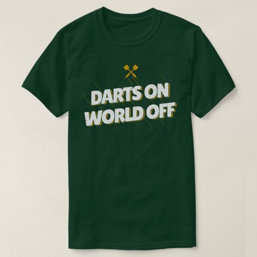 Darts op wereld uit t-shirt (Design voorkant)
