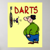 Darts Player Cartoon Poster (Voorkant)