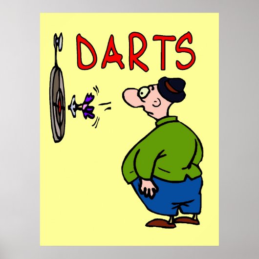 Darts Player Cartoon Poster (Voorkant)