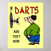 Darts Player Cartoon Poster (Voorkant)