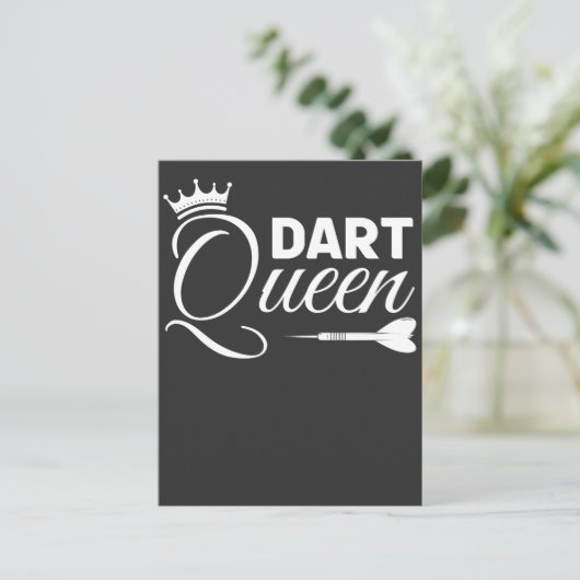 Darts Player Queen Dartboard Dart Girl Briefkaart (Staand voorkant)