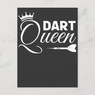 Darts Player Queen Dartboard Dart Girl Briefkaart