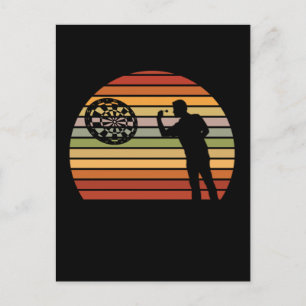 Darts Player Retro Dartboard Dart Briefkaart