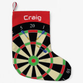 Darts Player Treble Top 180 Dartboard Personalised Kleine Kerstsok (Voorkant)