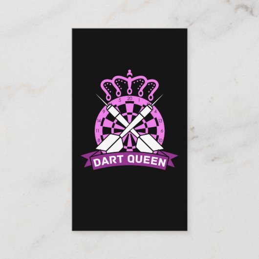 Darts Queen Dartboard Girl Dart Player Visitekaartje (Voorkant)