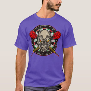 Darts schedel met pijlen en kunstbord t-shirt