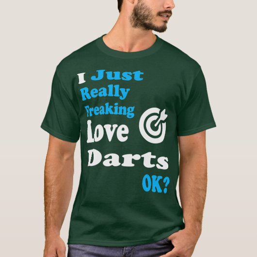 Darts Shirt Ik hou gewoon echt van darten (Voorkant)