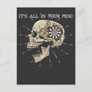 Darts Skeleton Dartboard Skull Illustratie Briefkaart