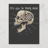 Darts Skeleton Dartboard Skull Illustratie Briefkaart (Voorkant)