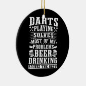 Darts spelen lost de meeste problemen op keramisch ornament (Rechts)