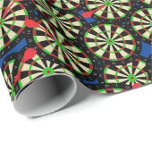 Darts Speler Dart Boards Patroon Verjaardag Cadeaupapier (Rol Hoek)
