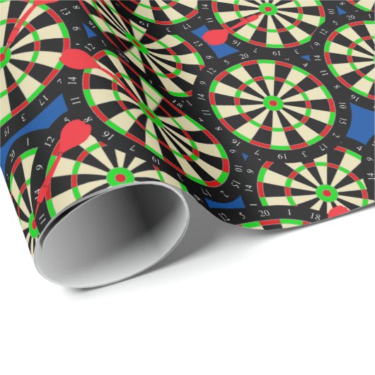 Darts Speler Dart Boards Patroon Verjaardag Cadeaupapier (Rol Hoek)
