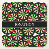 Darts Speler Dart Boards Pub Darts Team Kartonnen Onderzetters (Voorkant)